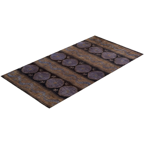 Overdyed Black 6 ft. 1 in. x 11 ft. 9 in. Wool Indoor Area Rug