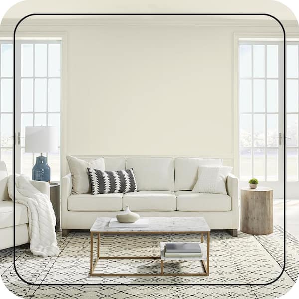 BEHR PREMIUM PLUS #73 Off White Flat Interior/Exterior Paint Primer  Color Sample B310016