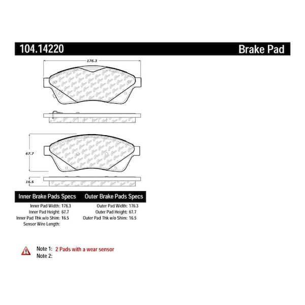 Centric Parts Disc Brake Pad Set 2010-2011 Cadillac SRX 2.8L 3.0L