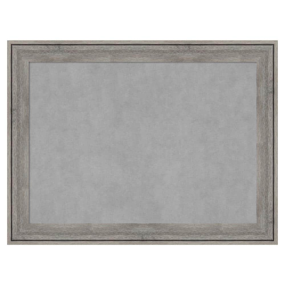 Amanti Art Regis Barnwood Grey 33 in. x 25 in Magnetic Board, Memo ...