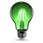 25-Watt Equivalent A19 Medium E26 Base Dimmable Filament LED Light Bulb Green Colored Clear Glass (1-Bulb)