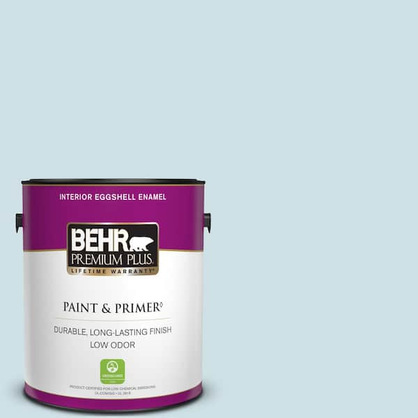 BEHR PREMIUM PLUS 1 gal. #530E-2 Cool Sky Eggshell Enamel Low Odor Interior Paint & Primer