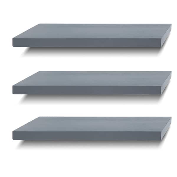Unbranded 17 in. W x 6.7 in. D Wood Floating Decorative Wall Shelf Set of 3