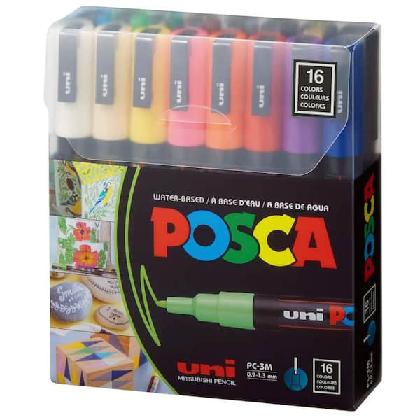 POSCA PC-3M Fine Bullet Paint Marker Set (16-Colors) 087660 - The