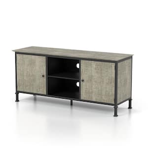 Grumm 60 in. Gray Wooden TV Stand with Storage