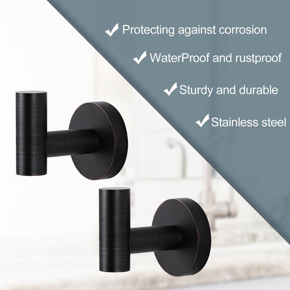 Oil Rubbed Bronze Wall Mounted J-Hook Set of 6