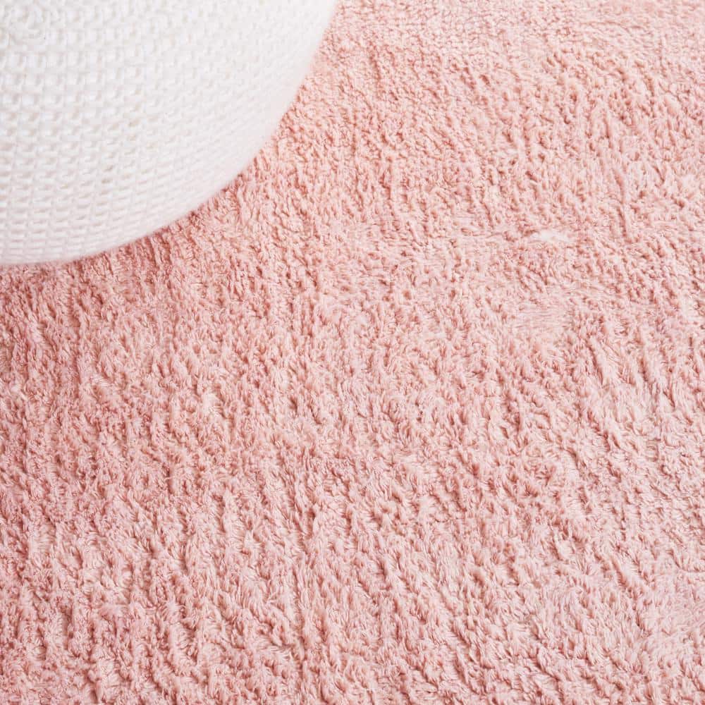 Handmade Pink and Ivory Cotton Reversible 4' x 6' Rug