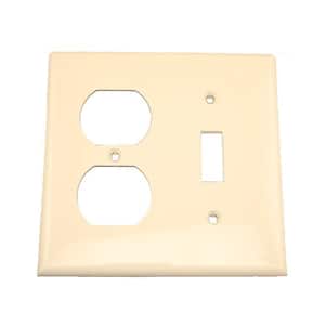 Almond 2-Gang 1-Toggle/1-Duplex Wall Plate (1-Pack)