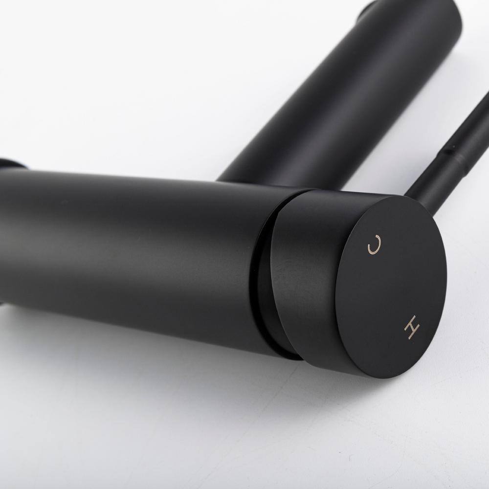 Matte Black Stainless Steel Single-Handle Bathroom Faucet