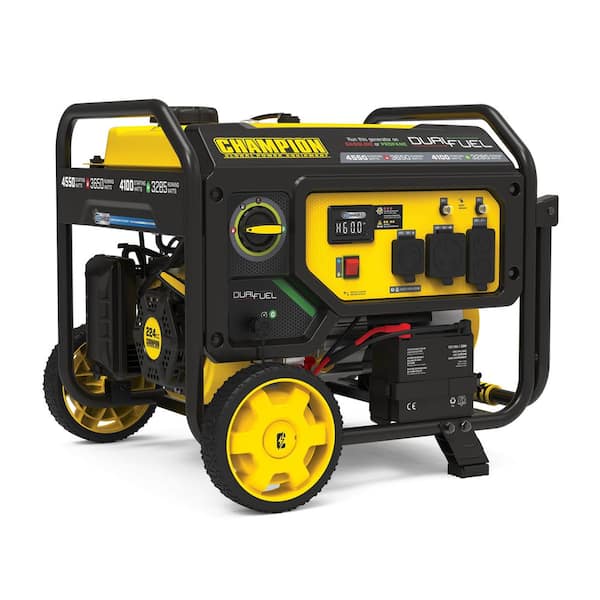 Champion Power Equipment 4550/3650-Watt Recoil Start or Electric Start Gasoline and Propane Dual Fuel RV Ready Portable Generator with CO Shield
