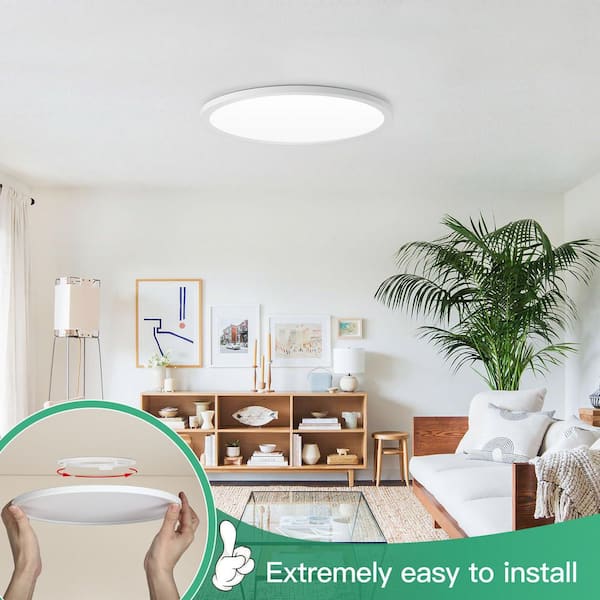 SunRider 4-Pack LED Flush Ount Ceiling Light Fixture, 5000K Daylight - View #7