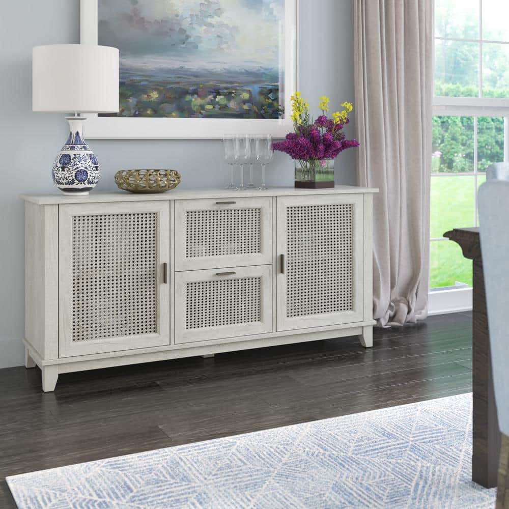 Fairfax Oak Cane Weave Hinged Door Sideboard