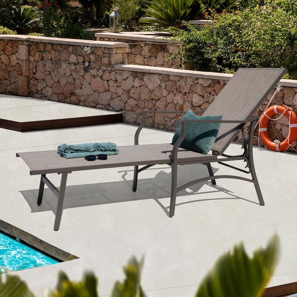 Nuu Garden Trevi Aluminum Textilene Chaise Lounge