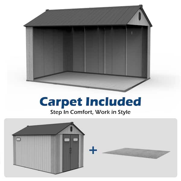 domi outdoor living Domi 8 ft. x 12 ft. Resin Gable Outdoor