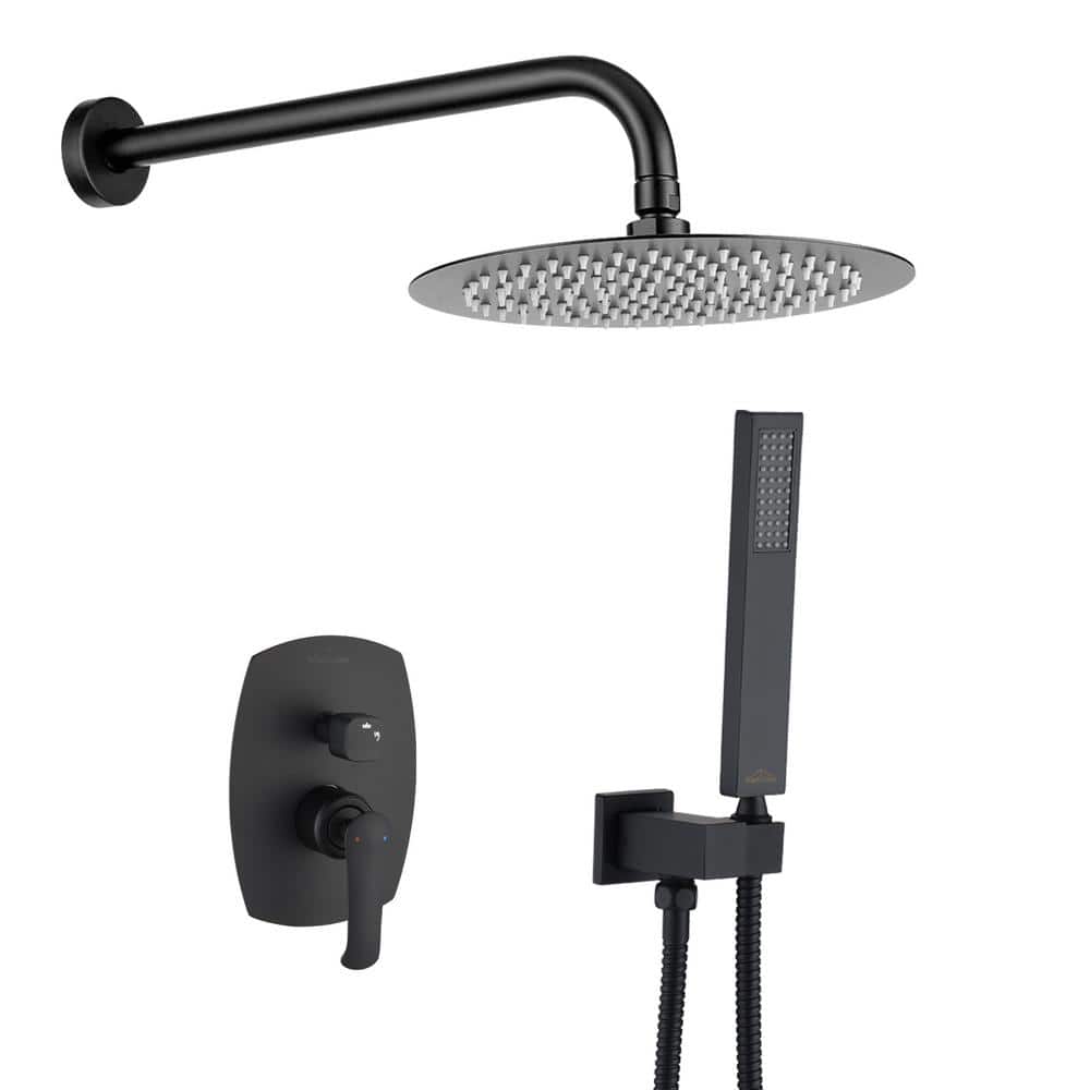 1Spray Patterns with 2.5 GPM 10 in. Wall Mount Dual Shower Heads in
