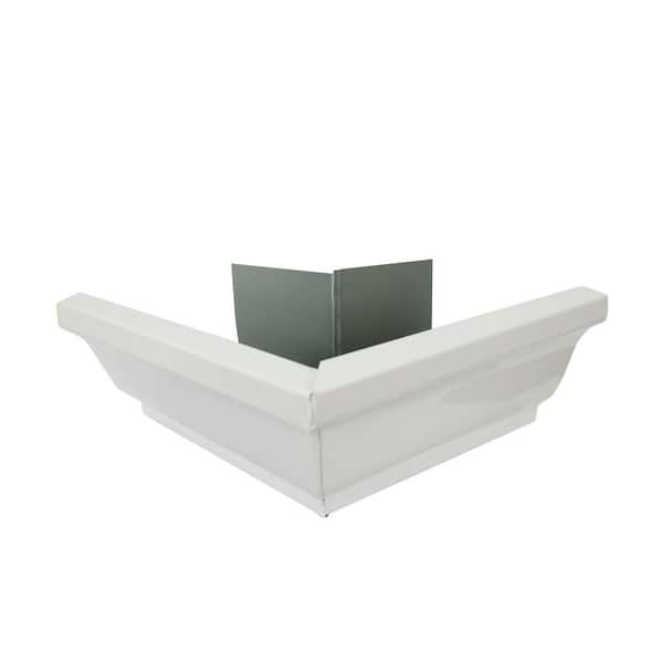 Amerimax Home Products 5 in. High Gloss 80° White Aluminum K-Style Outside Gutter Miter