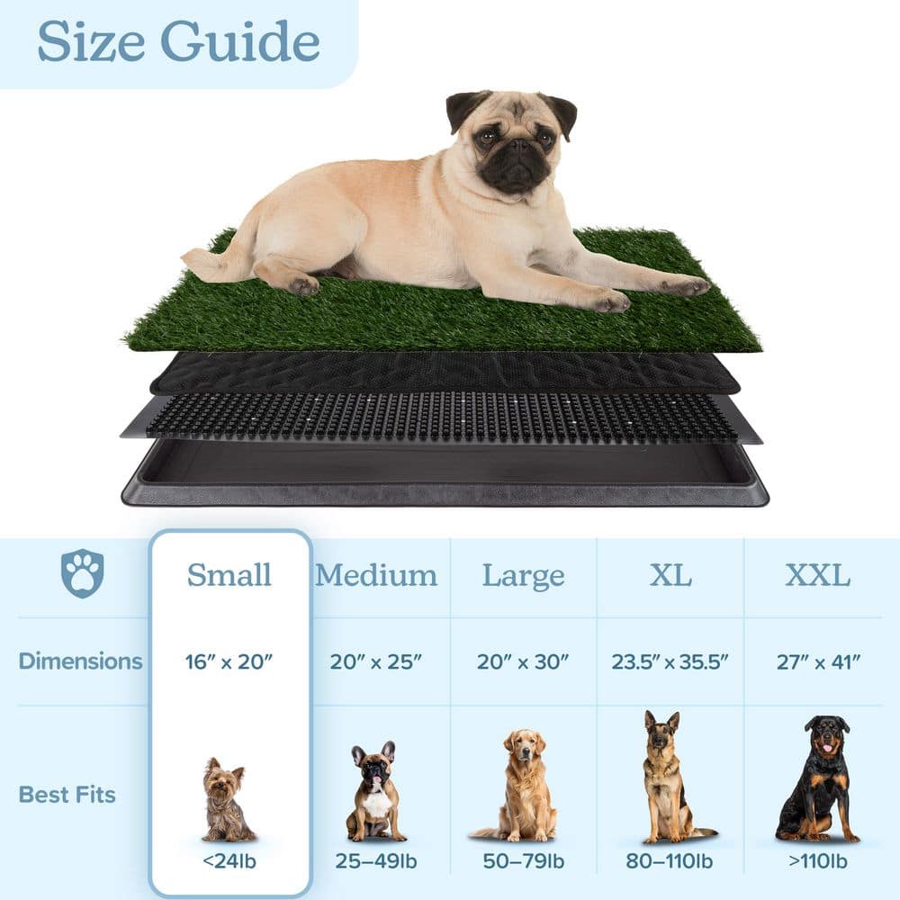Small Green Artificial Grass Puppy Pee Pad with Tray