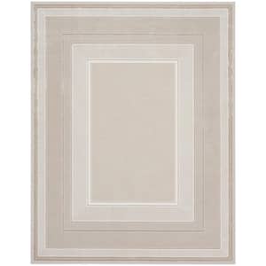 Glam Ivory 8 ft. x 10 ft. Geometric Contemporary Area Rug