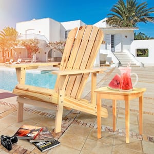 Solid Wood Adirondack Chair - Premium Outdoor Patio Furniture for Backyard, Garden, Lawn, Porch