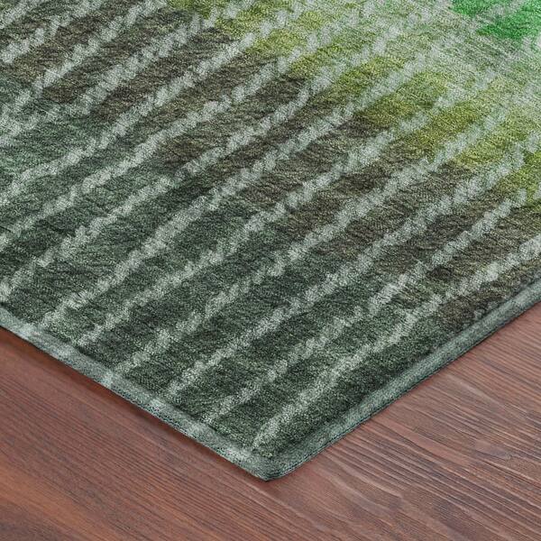 Mayfield Premium Machine Washable Abstract AMF2314 Fern 9 ft. x 12 ft. Area Rug