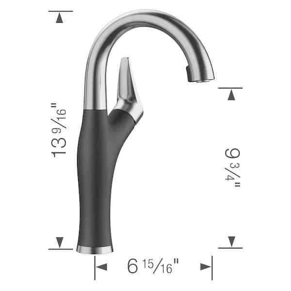 Artona Single-Handle Bar Faucet in Anthracite/Stainless