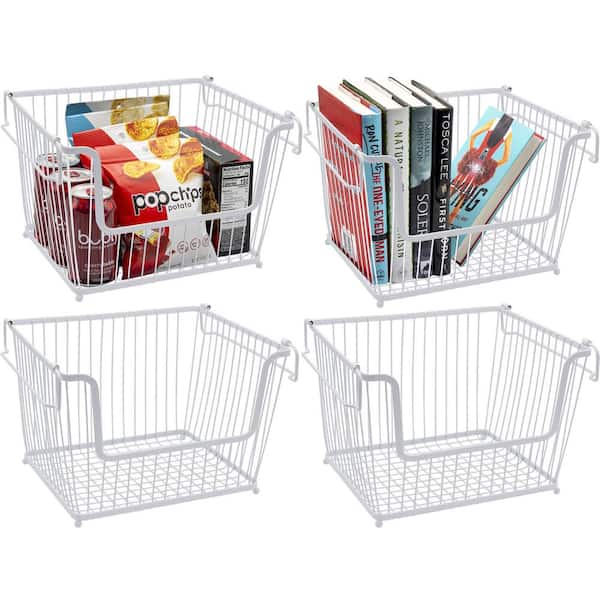Wire Storage Baskets, iSPECLE 4 Pack Large Metal Wire Baskets