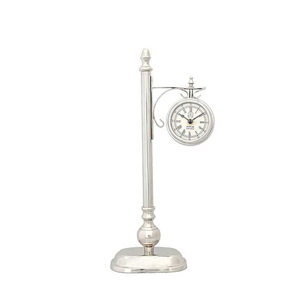 HomeRoots Dahlia Abstract Brass Alum Lamp Post Clock One Sided