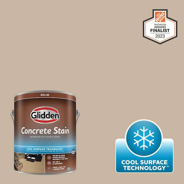 1 gal. PPG14-14 Summer Suede Solid Interior/Exterior Concrete Stain with Cool Surface Technology