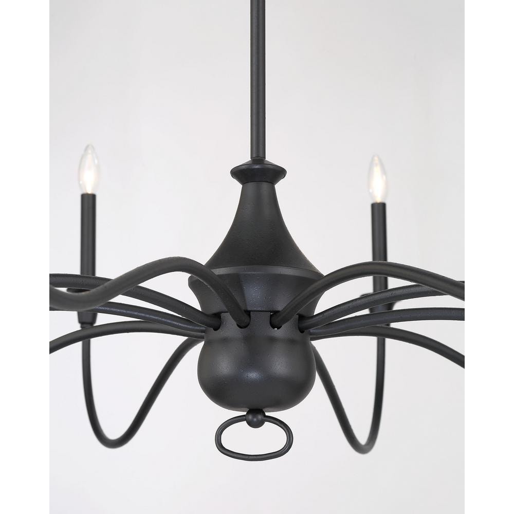 Textured Black 8-Light Candle Style Chandelier