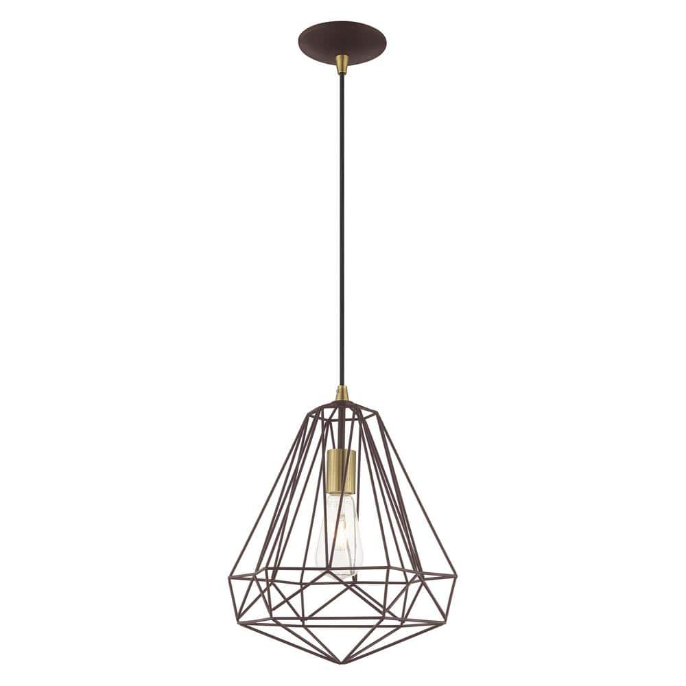 Contemporary Bronze Geometric Mini Pendant Light