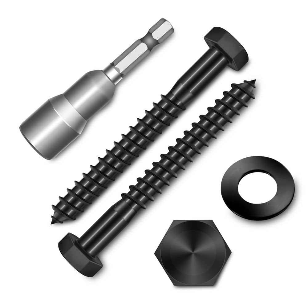 3/8 in. x 3 in. Black Oxide Stainless Steel Hex Button Head Lag Screw (10-Pack) price history on PriceWatchPro