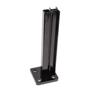 Composite Fence Series 3.15 in. x 3.15 in. x 9.84 in. Black Metal Ground Contact Fence Base