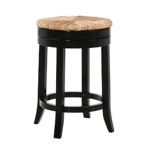 Irving 24 in. Antique Black Swivel Counter Stool