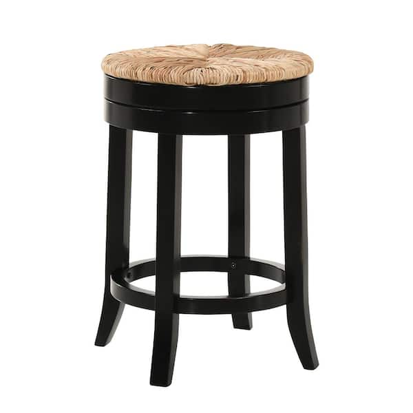 Carolina Chair & Table Irving 24 in. Antique Black Swivel Counter Stool