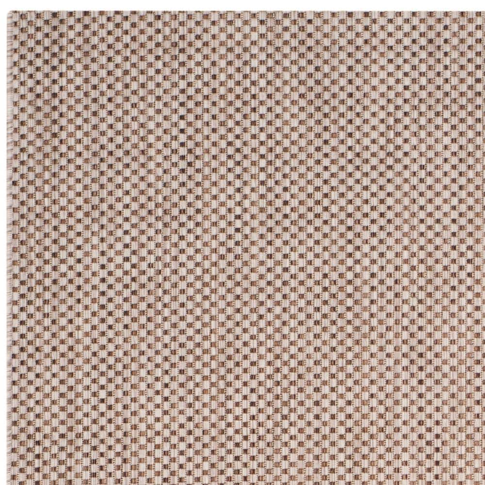 Beige and Brown Synthetic Non-slip Indoor/Outdoor Rug