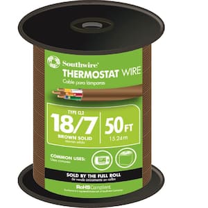 50 ft. 18/7 Brown Solid CU CL2 Thermostat Wire