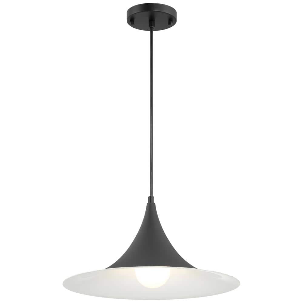 Costa Matte Black and White Steel LED Pendant Light