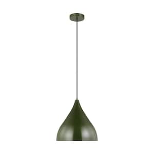 Oden 1-Light Olive Medium Statement Pendant Light with LED Bulb