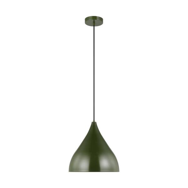 Generation Lighting Oden 1-Light Olive Medium Statement Pendant Light with LED Bulb