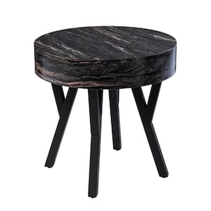 Norgren 19.75 in. Round Faux Marble End Table
