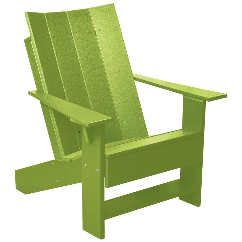 WILDRIDGE Contemporary Lime Green Plastic Outdoor Adirondack Chair LCC314TLG The Home Depot