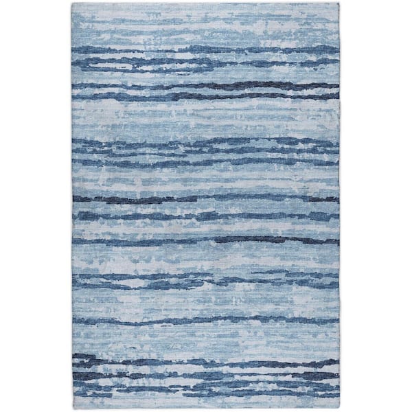 Dream Shag Premium Machine Washable Abstract ADS75 Blue 5 ft. x 7 ft. 6 in. Area Rug