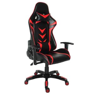 Kart Racing Style Red Faux Leather Gaming Chair