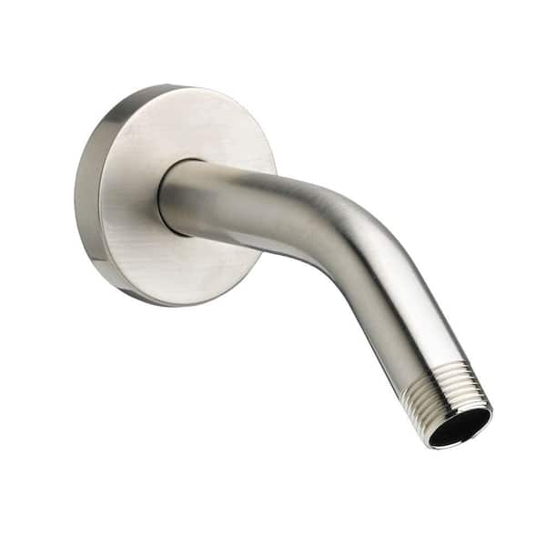 Modern Shower Arm and Flange, Brushed Nickel