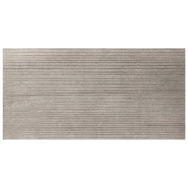Ivy Hill Tile Provence Deco Gray 4 in. x 0.39 in. Limestone Look Semi-Polished Porcelain Floor and Wall Tile Sample