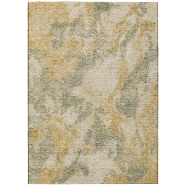 Chantille Machine Washable Indoor/Outdoor Abstract ACN3017 Gold 8 ft. x 10 ft. Area Rug