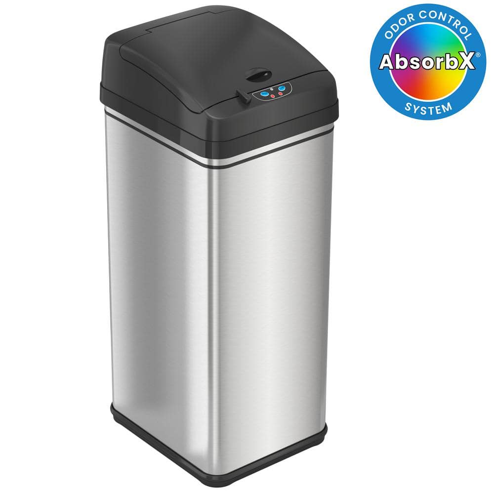 iTouchless 13 Gal. Touchless Sensor Trash Can with AbsorbX Odor