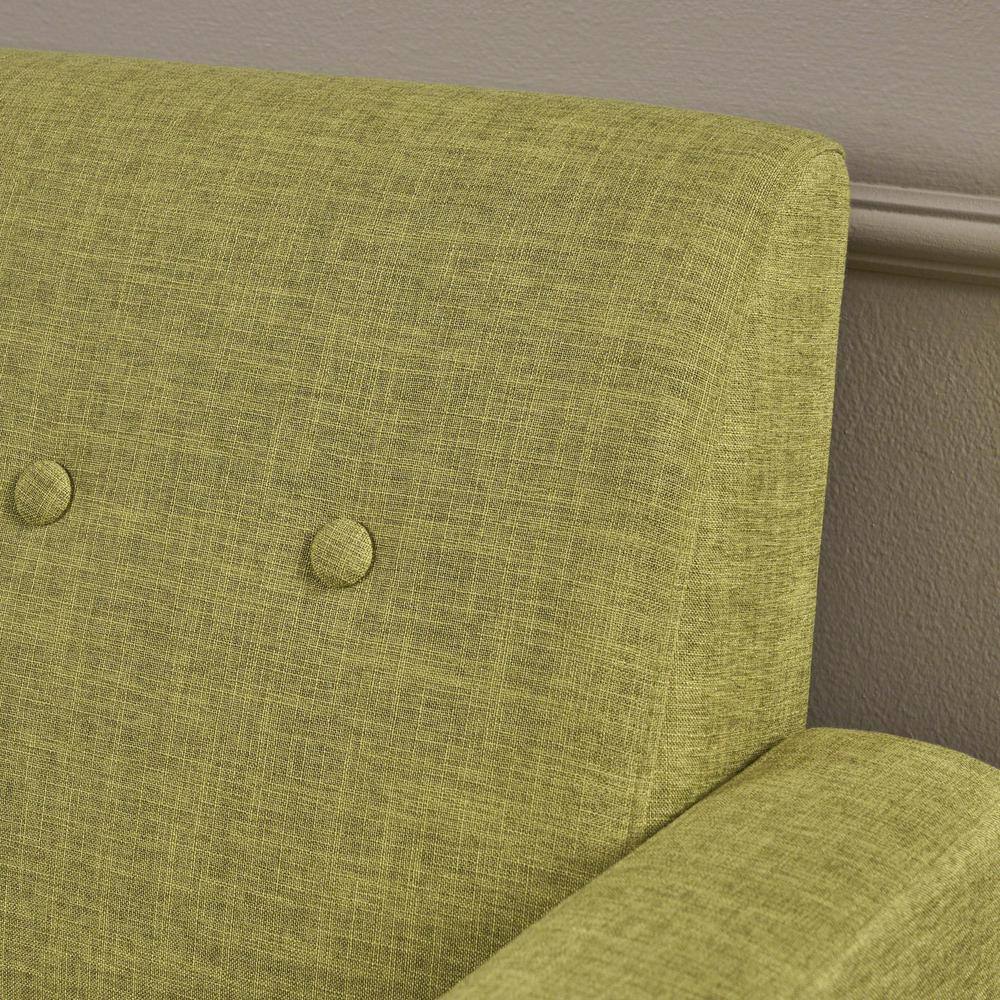 Muted Green Mid Century Modern Fabric Club Chair