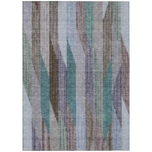 Chantille Machine Washable Indoor/Outdoor Abstract ACN2720 Brown 10 ft. x 14 ft. Area Rug