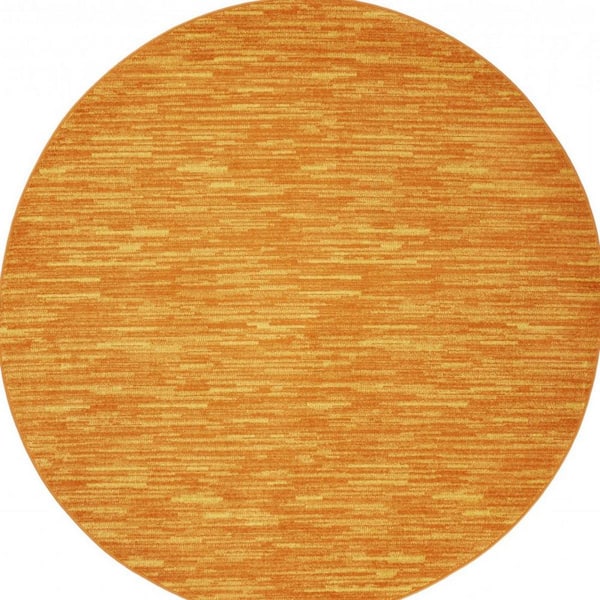 Orange 8 ft. x 8 ft. Woven Polypropylene Indoor/Outdoor Area Rug